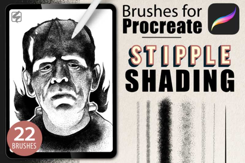 22 Procreate Brushes - Stipple Shading 1 22 Procreate Brushes Stipple Shading