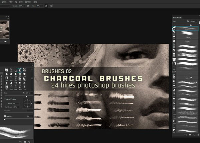 Realistic Charcoal Photoshop Brushes Realistic Charcoal Photoshop Brushes