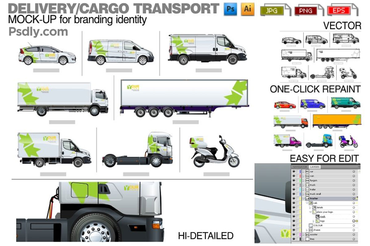 Delivery Cargo Transport Mockup 1543214