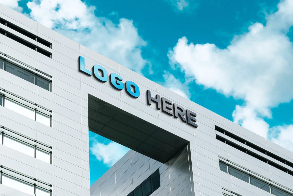 3D Company PSD Logo Mockup