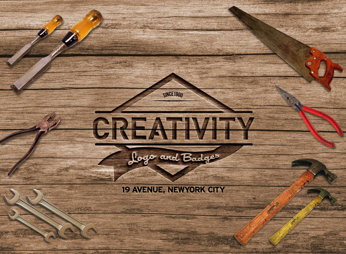 3D Cutout Wood Logo Mockup 1 3D Cutout Wood Logo Mockup