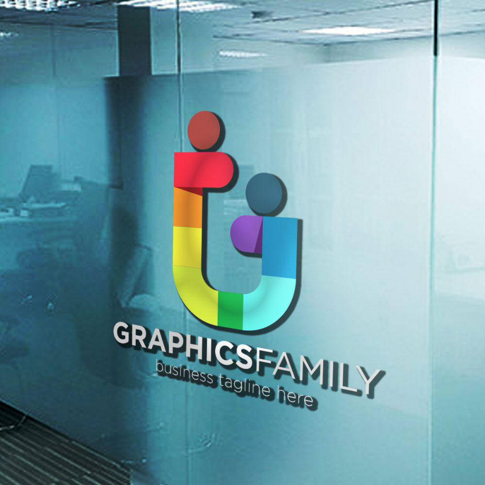 Free PSD Mock-Up 3D Glass Windows Logo