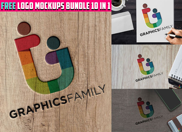Logo MockUps Bundle 10 In 1 Free 1 Logo MockUps Bundle 10 In 1 Free
