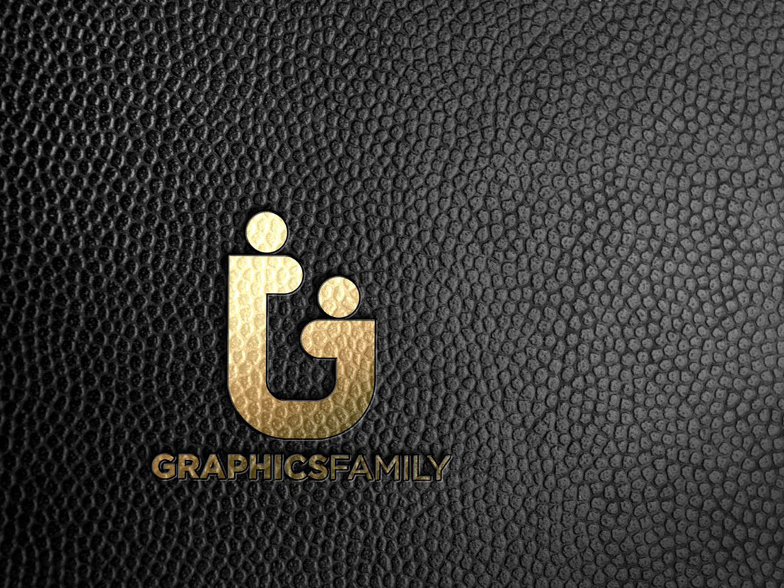 Modern Black Leather Free Logo Mockup