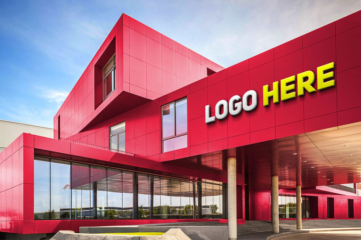 Studio Building Free Logo Mockup