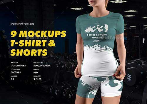 GraphicRiver - 9 Sports T-Shirts and Shorts Mockups 32271118