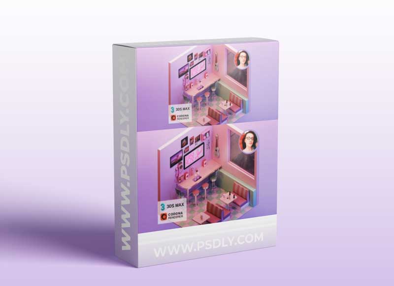 Render an Isometric Retro Diner 1 Render an Isometric Retro Diner