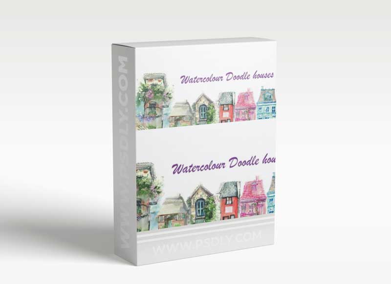 Watercolour and ink doodle houses 1 Watercolour and ink doodle houses