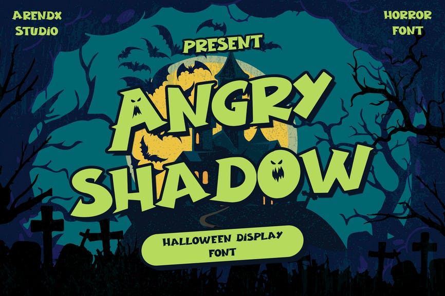 Angry Shadow - Halloween Display Font 1 Angry Shadow - Halloween Display Font