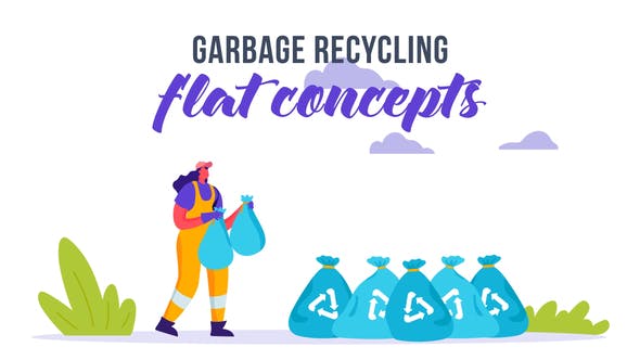 Videohive Garbage recycling - Flat Concept 33032356 1 Videohive Garbage recycling - Flat Concept 33032356
