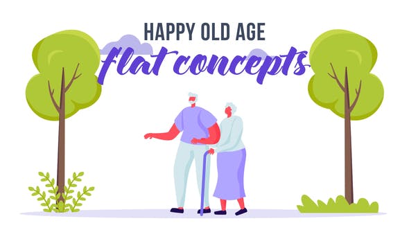 Videohive Happy old age - Flat Concept 33248757 1 Videohive Happy old age - Flat Concept 33248757
