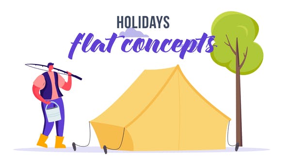 Videohive Holidays Flat Concept 33007957 1 Videohive Holidays Flat Concept 33007957
