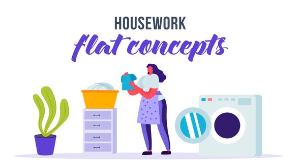 Videohive Housework - Flat Concept 33263974 1 Videohive Housework - Flat Concept 33263974