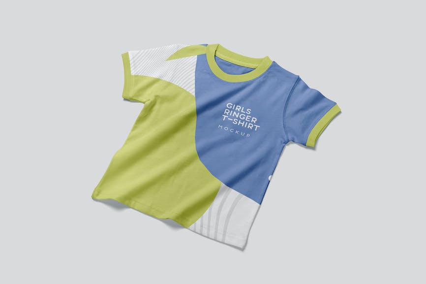 Girls Ringer Tee Shirt Mockups 1 Girls Ringer Tee Shirt Mockups