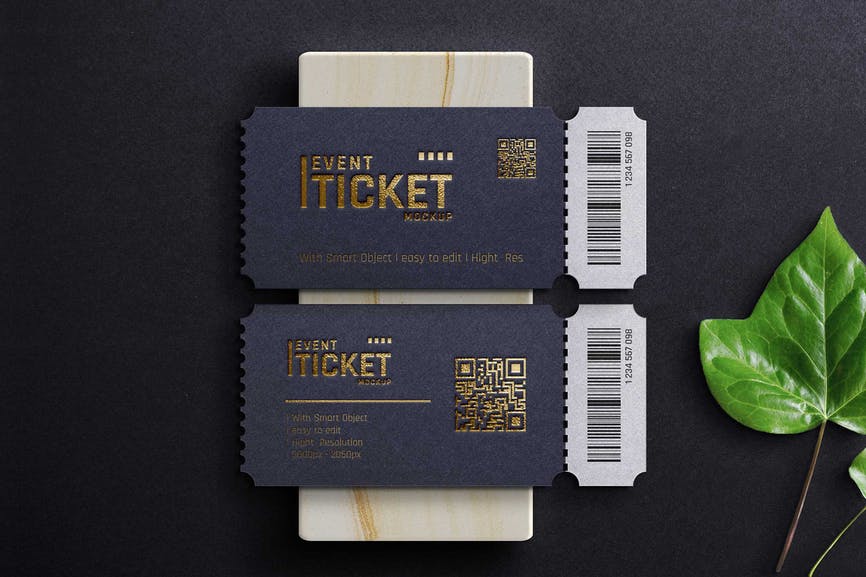 Mockup - Luxury Event Ticket 1 Mockup - Luxury Event Ticket