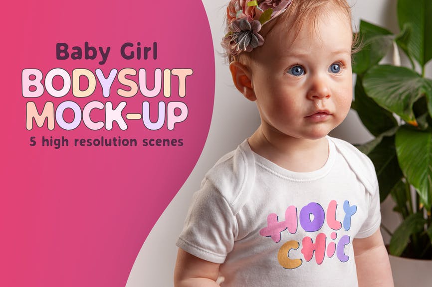 Baby Girl Bodysuit Mock-up 1 Baby Girl Bodysuit Mock-up