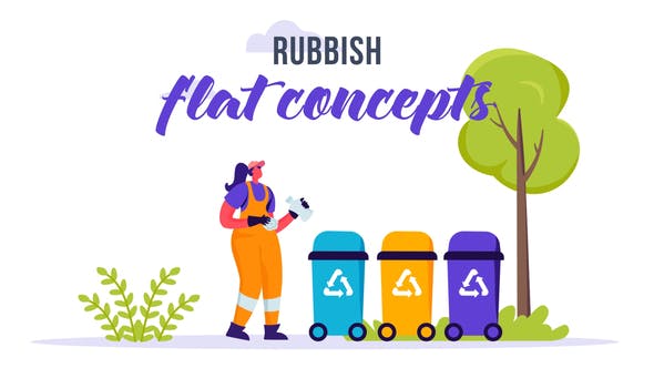 Videohive Rubbish Flat Concept 33032383 1 Videohive Rubbish Flat Concept 33032383