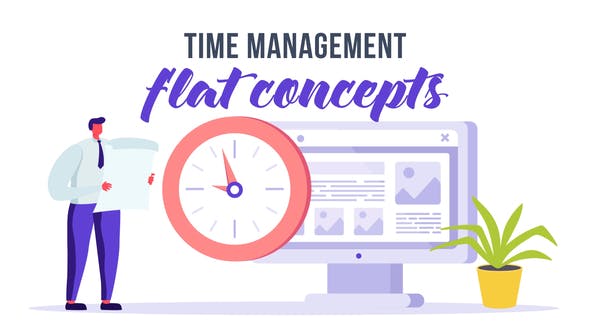 Videohive Time management - Flat Concept 32951757 1 Videohive Time management - Flat Concept 32951757