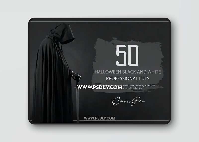 50 Halloween Black and White LUTs and PresetsPack 1 50 Halloween Black and White LUTs and PresetsPack