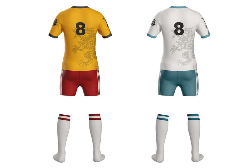 Football Kit T-Shirt Mockup - Back Side 1 Football Kit T-Shirt Mockup - Back Side