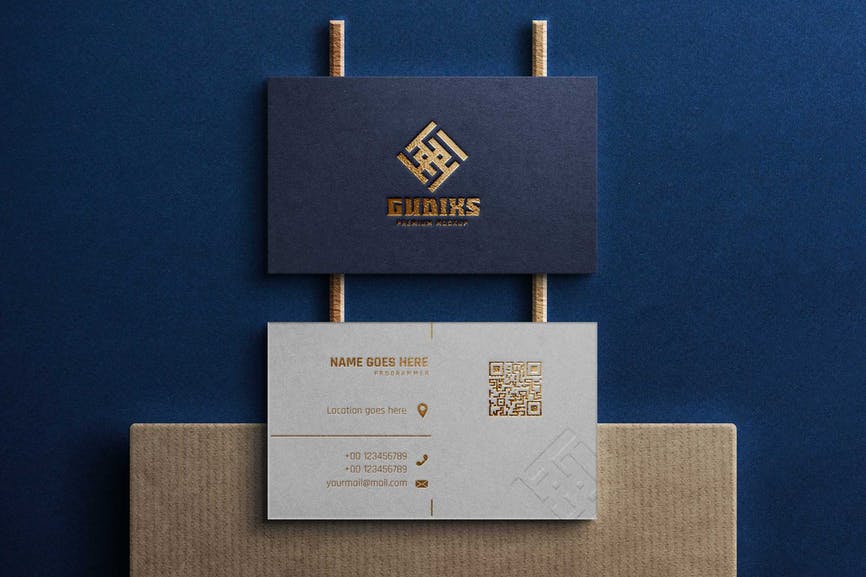 Mockup Logo - Blue Identity Card