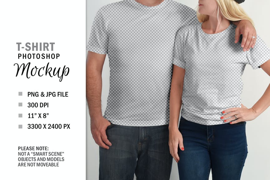 Couple T-Shirt Clothing Mockup Photoshop PSD 1 Couple T-Shirt Clothing Mockup Photoshop PSD