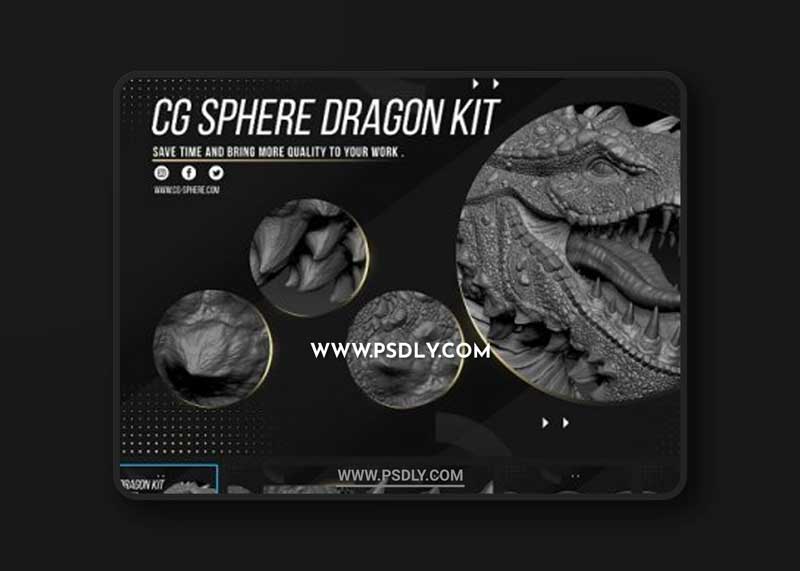 Artstation – CGSphere Dragon Kit Alphas Zbrush 1 Artstation – CGSphere Dragon Kit Alphas Zbrush