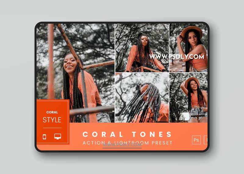 Coral Tones Action & Lightroom Preset 1 Coral Tones Action & Lightroom Preset