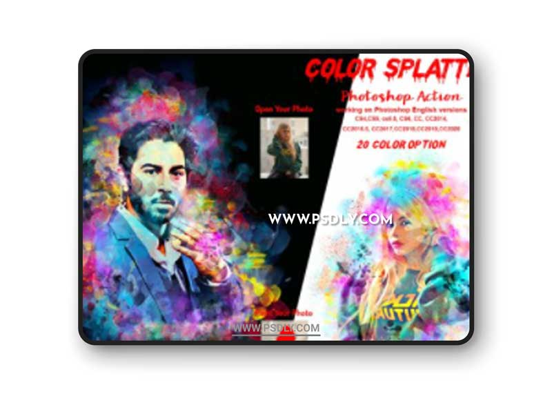 CreativeMarket - Color Splatter Photoshop Action 5976636 1 CreativeMarket - Color Splatter Photoshop Action 5976636