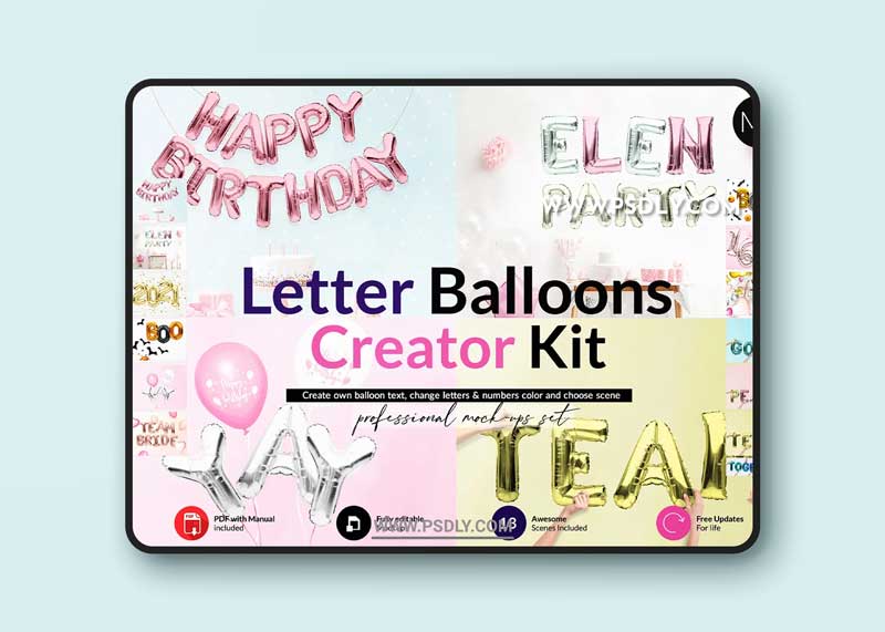 CreativeMarket - Own Letter Baloons Scene Creator 6165155 1 CreativeMarket - Own Letter Baloons Scene Creator 6165155