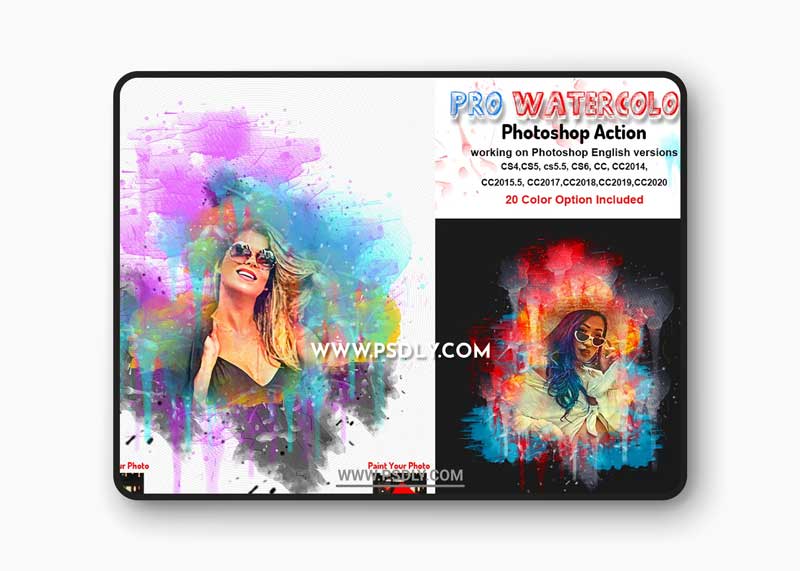 CreativeMarket - Pro Watercolor Photoshop Action 5785133 1 CreativeMarket - Pro Watercolor Photoshop Action 5785133