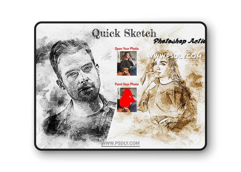CreativeMarket - Quick Sketch Photoshop Action 6261894 1 CreativeMarket - Quick Sketch Photoshop Action 6261894