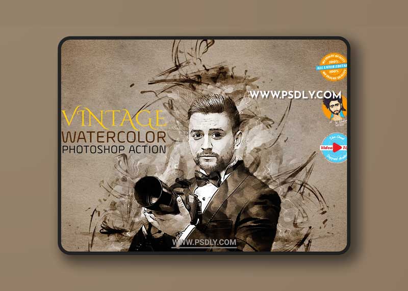 CreativeMarket - Vintage Watercolors Art Action 6004887 1 CreativeMarket - Vintage Watercolors Art Action 6004887