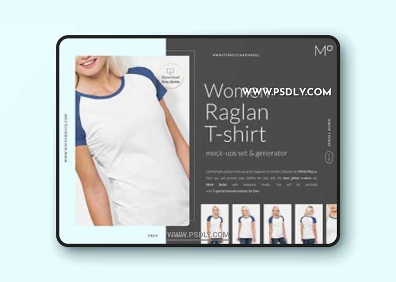 CreativeMarket - Woman Raglan T-shirt Mock-ups Set 6197552 1 CreativeMarket - Woman Raglan T-shirt Mock-ups Set 6197552