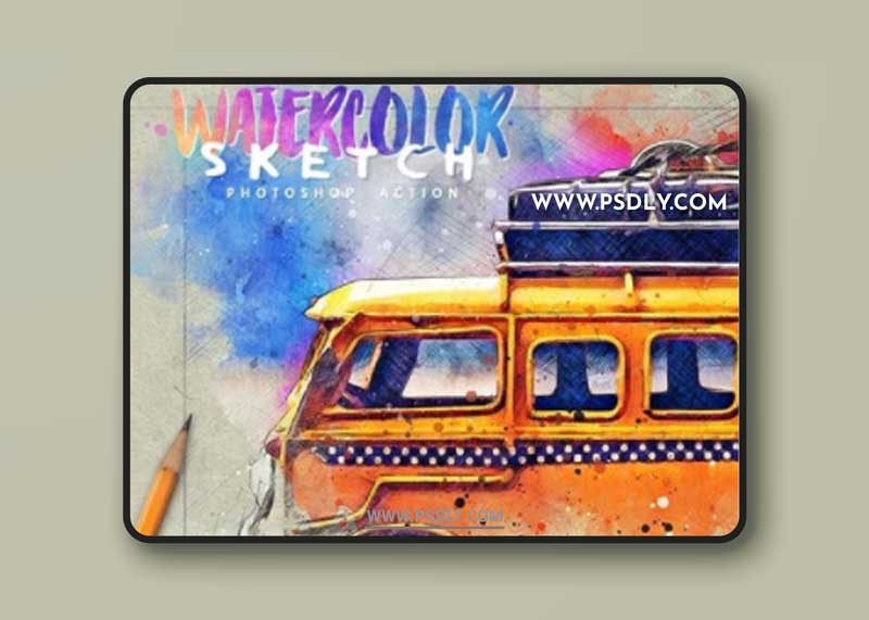 GraphicRiver - Watercolor Sketch Photoshop Action 32350586 1 GraphicRiver - Watercolor Sketch Photoshop Action 32350586