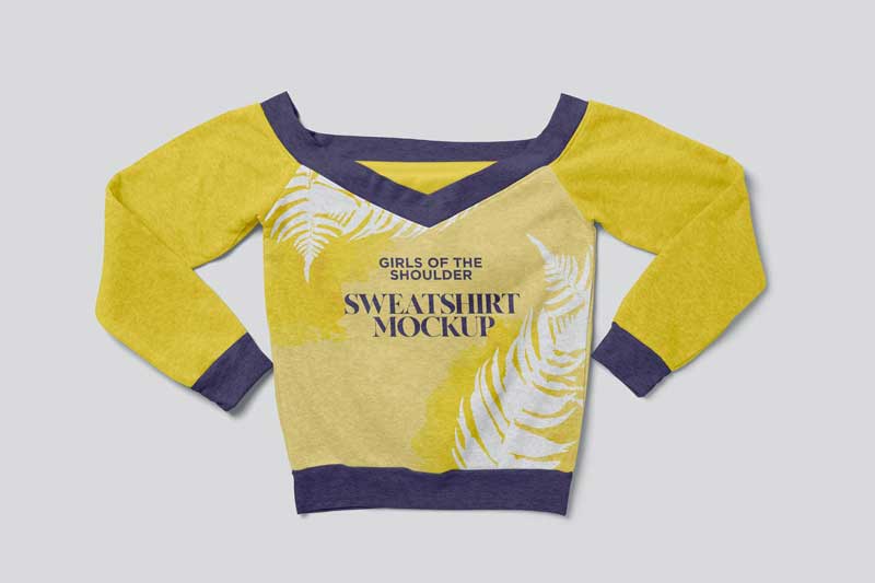 Off Shoulder Sweatshirt Mockups 1 Off Shoulder Sweatshirt Mockups