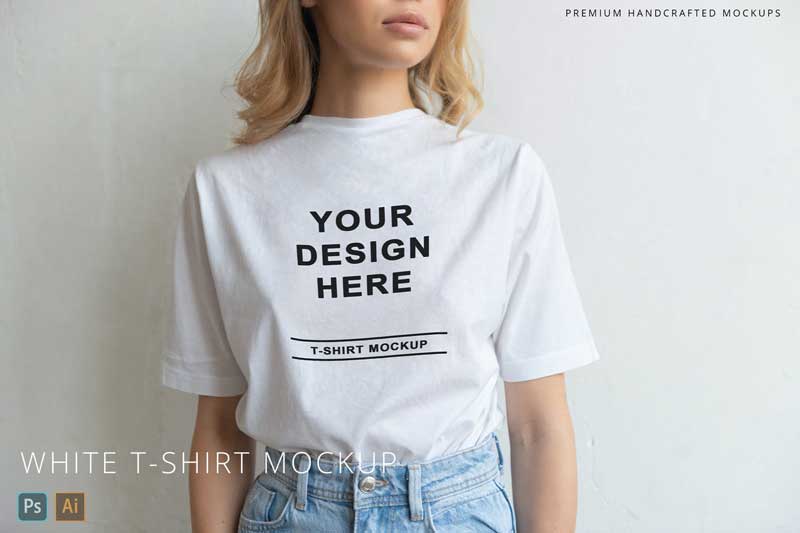 White T-Shirt on Person Mockup Close Up Minimal 1 White T-Shirt on Person Mockup Close Up Minimal