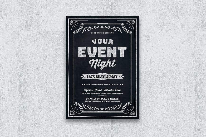 Event Chalk / Vintage event Flyer