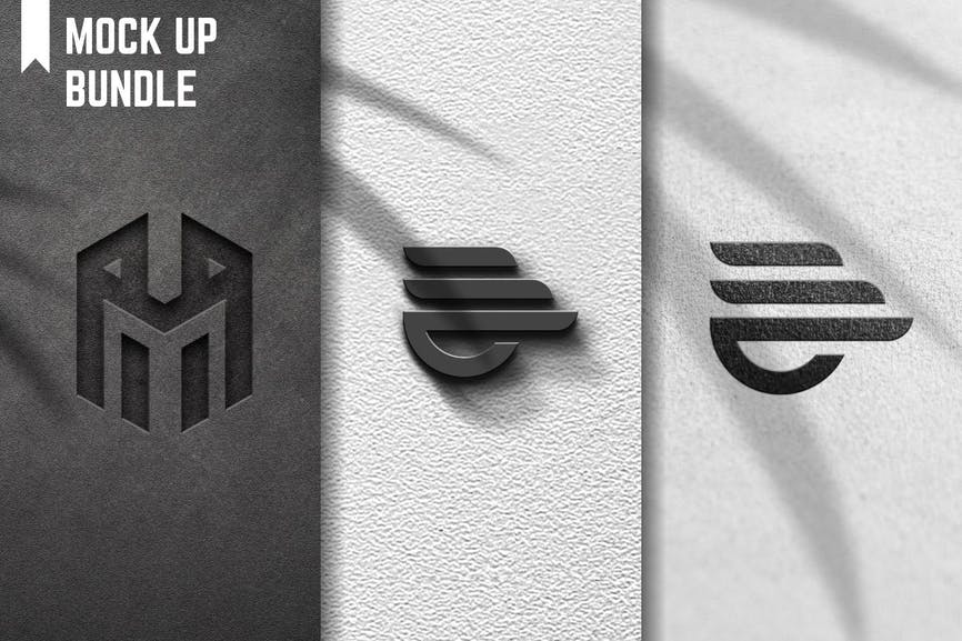 Wall Logo Mockup Bundle 1 wall logo mockup bundle