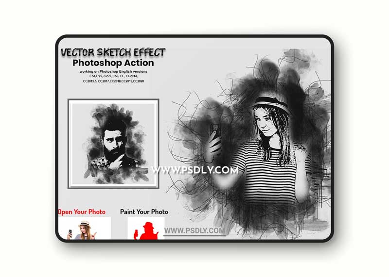 CreativeMarket - Vector Sketch Effect PS Action 5661409 1 CreativeMarket - Vector Sketch Effect PS Action 5661409