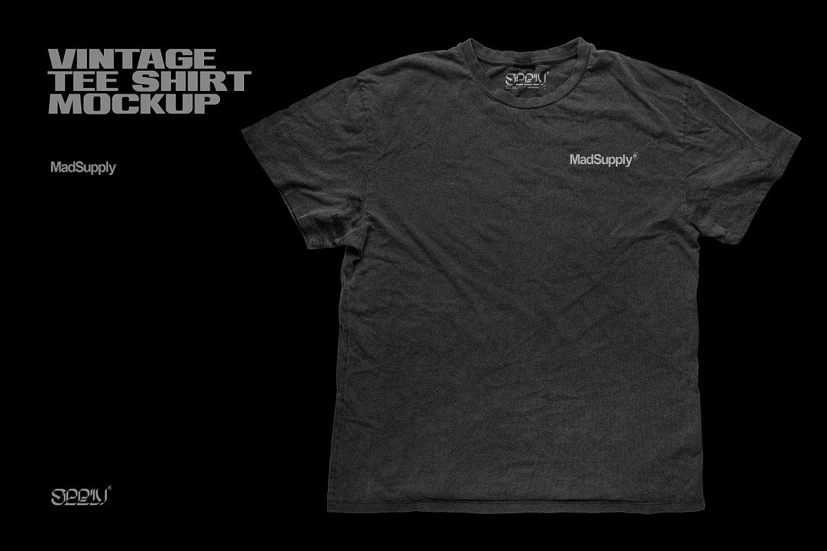 CreativeMarket - Vintage Distressed T-Shirt Mockup 5910323 1 CreativeMarket - Vintage Distressed T-Shirt Mockup 5910323