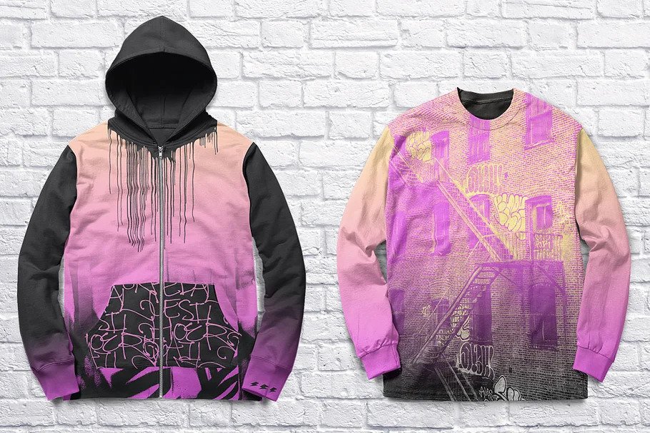 CreativeMarket - Zip Up Hoodie Tee Mockup Set 6169839 1 CreativeMarket - Zip Up Hoodie Tee Mockup Set 6169839