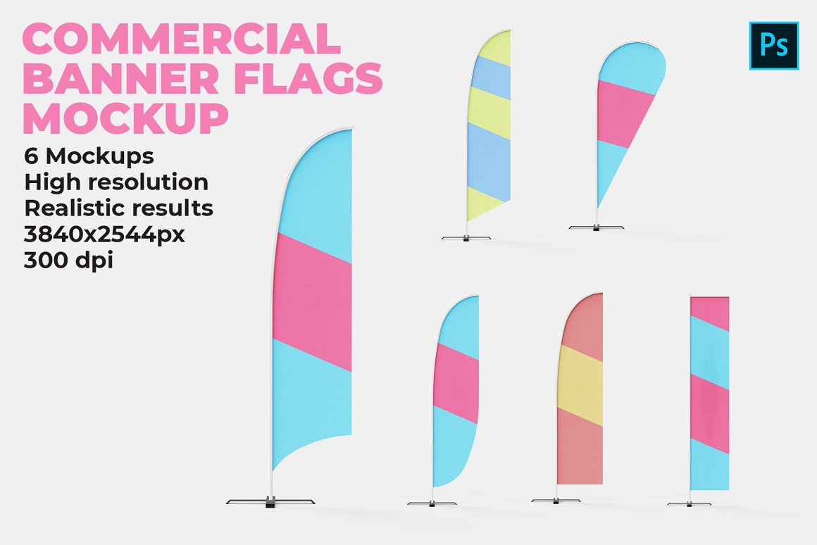 CreativeMarket - Commercial Banner Flags Mockup 4523502 1 CreativeMarket - Commercial Banner Flags Mockup 4523502