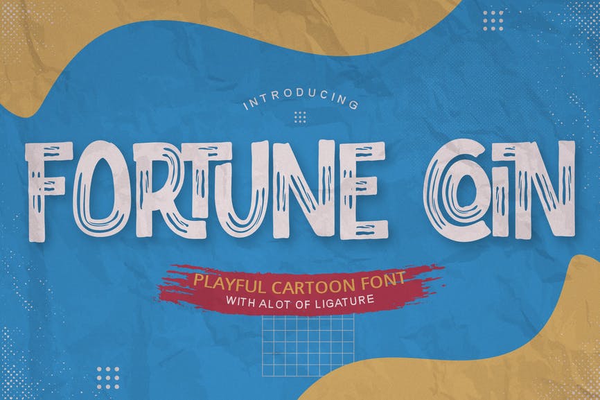 Fortune Coin - Ligature Cartoon Display font 1 Fortune Coin - Ligature Cartoon Display font
