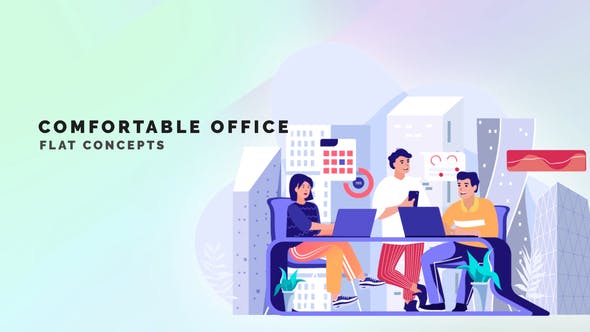 Videohive Comfortable office - Flat Concept 33559846 1 Videohive Comfortable office - Flat Concept 33559846