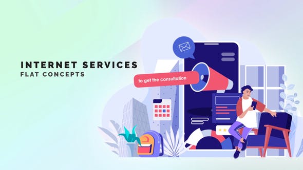 Videohive Internet services - Flat Concept 33559878 1 Videohive Internet services - Flat Concept 33559878
