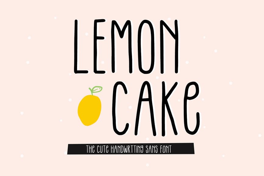 Lemon Cake - The Cute Handwriting Sans Font 1 Lemon Cake - The Cute Handwriting Sans Font