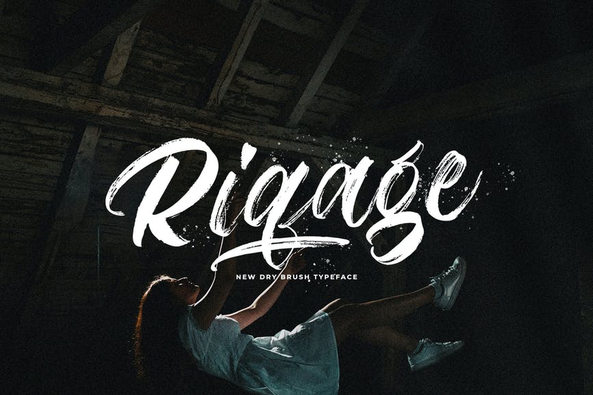 Riqage - Textured Brush Font 1 Riqage - Textured Brush Font