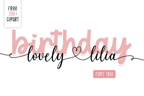 Birthday Lovely Lilia Font 1 Birthday Lovely Lilia Font