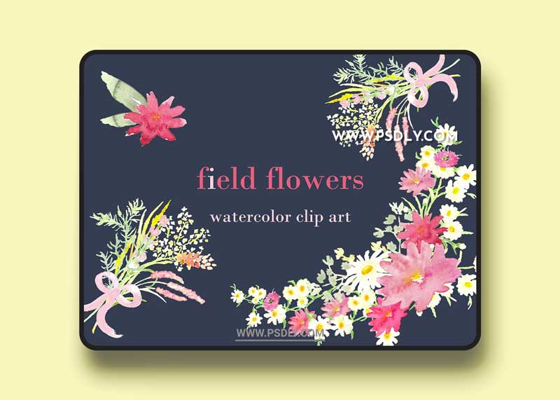 CM - Field Flowers watercolor clip art 252985 1 CM - Field Flowers watercolor clip art 252985